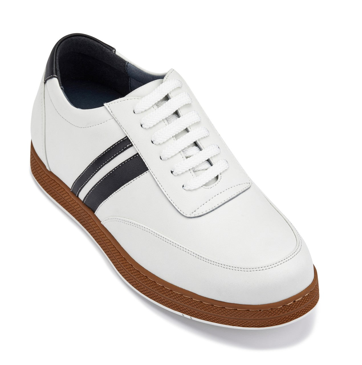 CALTO White Leather Sneakers - 2.8 inches - Y2821 Tallmenshoes.com