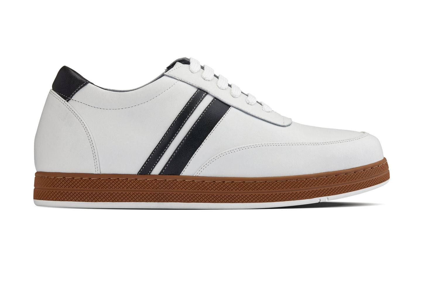 CALTO White Leather Sneakers - 2.8 inches - Y2821 Tallmenshoes.com