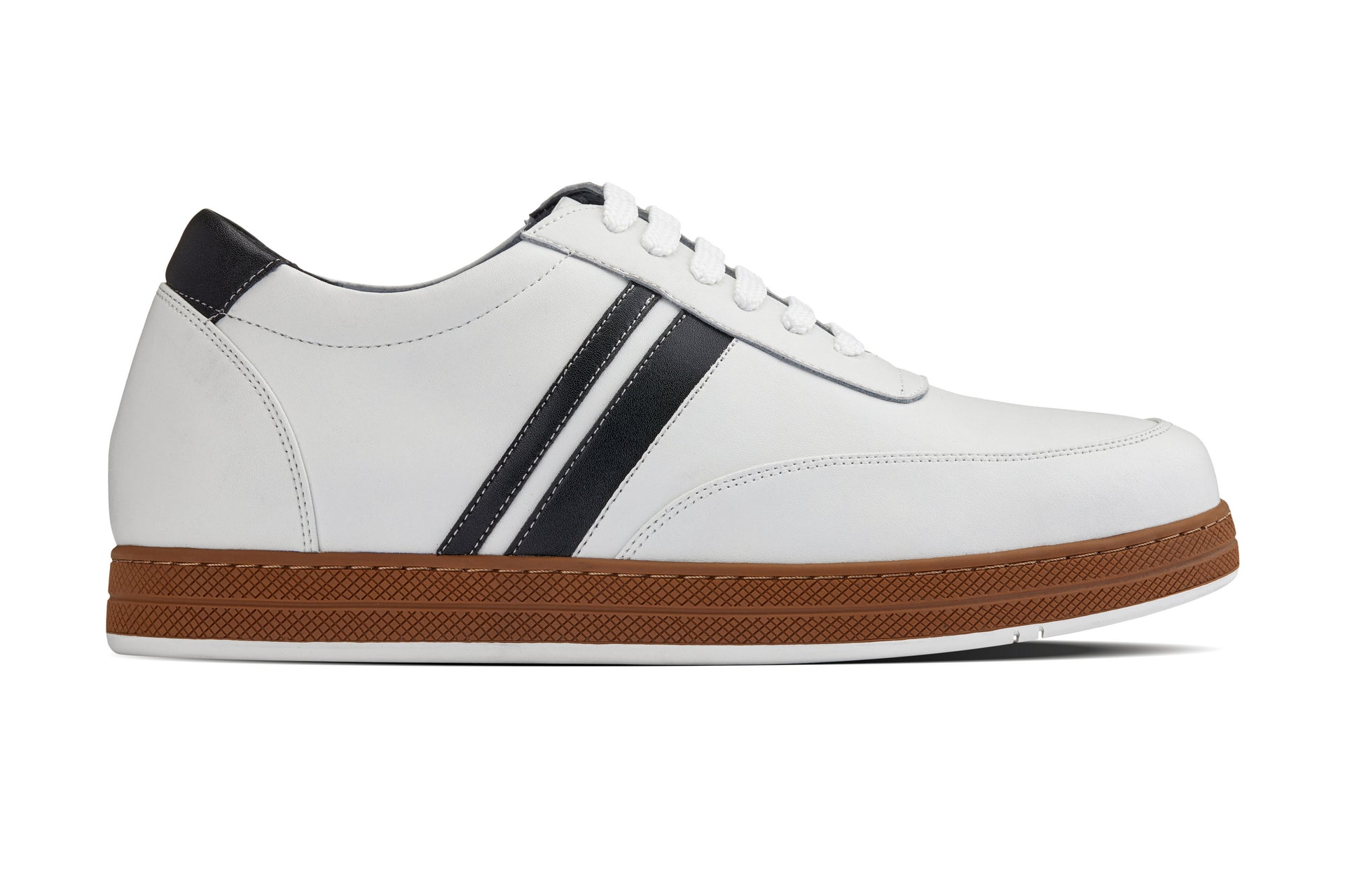 CALTO White Leather Sneakers - 2.8 inches - Y2821 Tallmenshoes.com