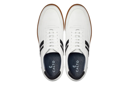 CALTO White Leather Sneakers - 2.8 inches - Y2821 Tallmenshoes.com