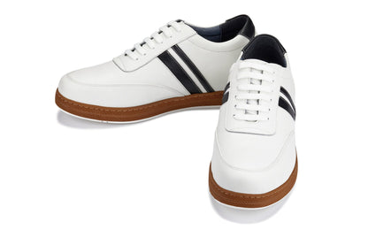CALTO White Leather Sneakers - 2.8 inches - Y2821 Tallmenshoes.com