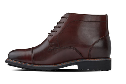 CALTO 3.2-Inch Taller Dark Brown Leather Boots Y41081 Tallmenshoes.com
