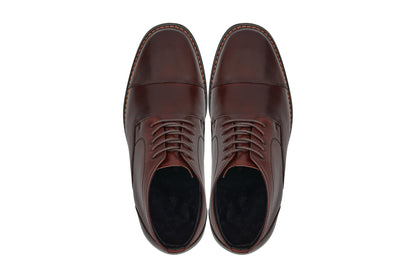 CALTO 3.2-Inch Taller Dark Brown Leather Boots Y41081 Tallmenshoes.com