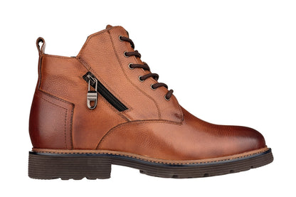 CALTO - Y42072 - 2.8 Inches Taller (Brown) - Dressy Casual Boots Tallmenshoes.com