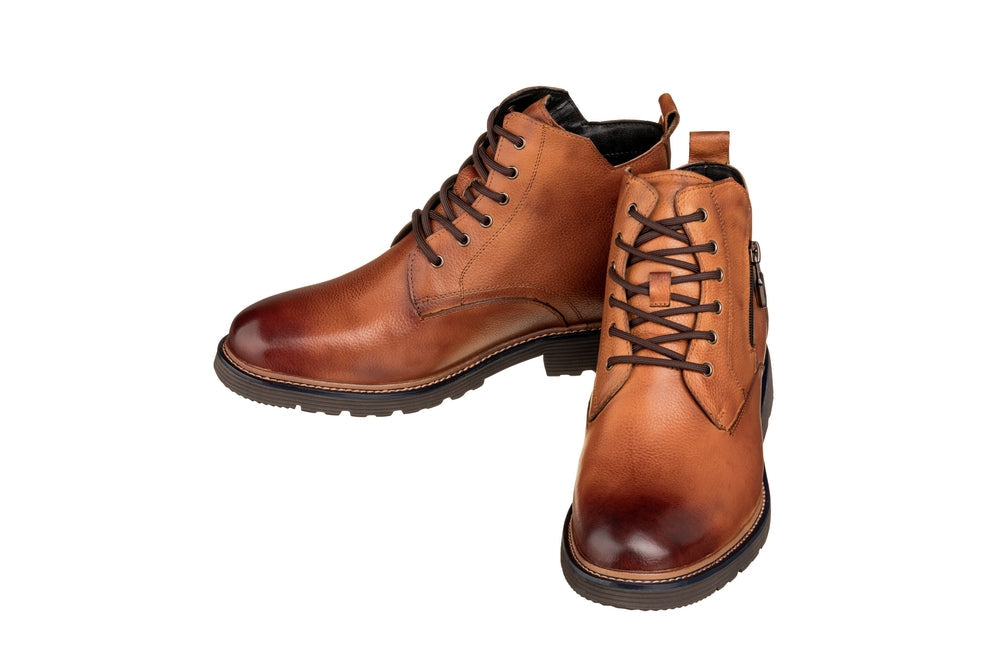 CALTO - Y42072 - 2.8 Inches Taller (Brown) - Dressy Casual Boots Tallmenshoes.com