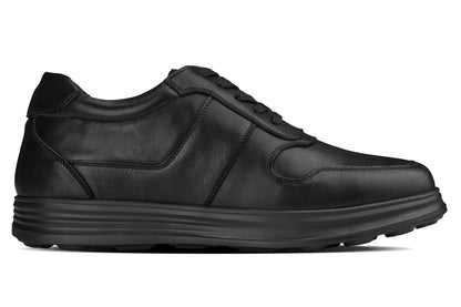 CALTO - Y7080 - 2.8 Inches Taller (Black) - Lightweight Nappa Leather Sneakers Tallmenshoes.com