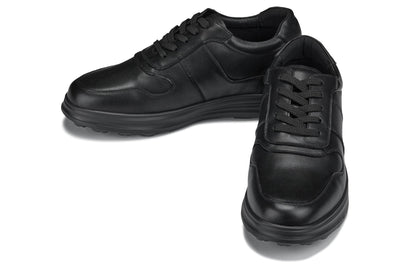 CALTO - Y7080 - 2.8 Inches Taller (Black) - Lightweight Nappa Leather Sneakers Tallmenshoes.com