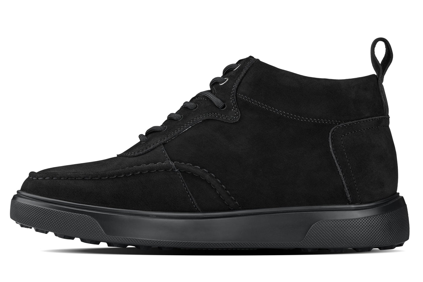 CALTO - Y7113 - 2.8 Inches Taller (Black) - Nubuck Suede Moc-Toe Sneak-Boots Tallmenshoes.com