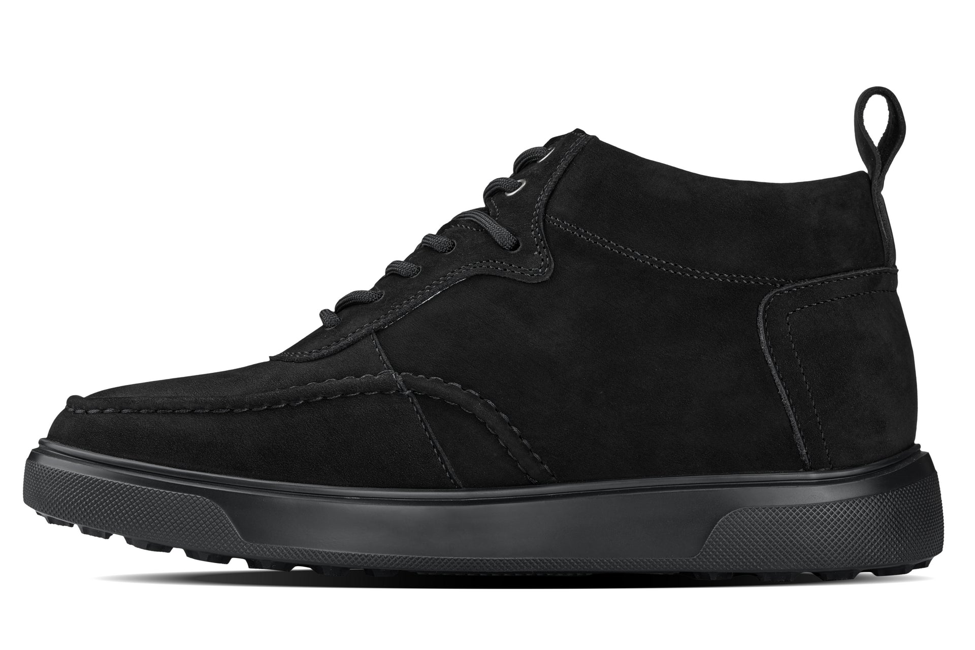 CALTO - Y7113 - 2.8 Inches Taller (Black) - Nubuck Suede Moc-Toe Sneak-Boots Tallmenshoes.com