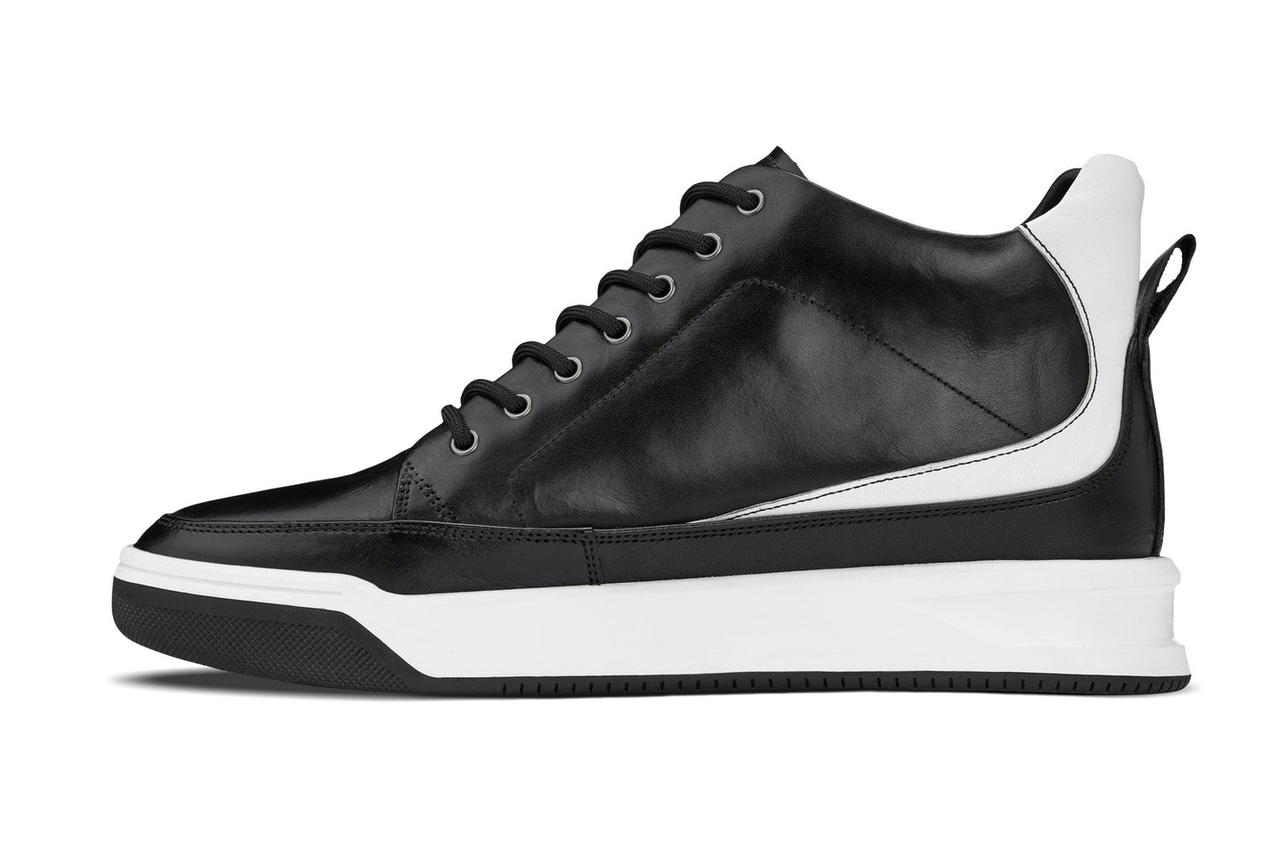 CALTO - Y7150 - 2.6 Inches Taller (Black) - Leather Ankle Top Sneak-Boot Tallmenshoes.com
