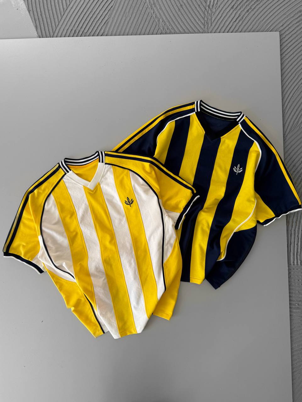 Yellow Black Striped Cotton T-Shirt / Jersey Style Sporty Tee Withinblack
