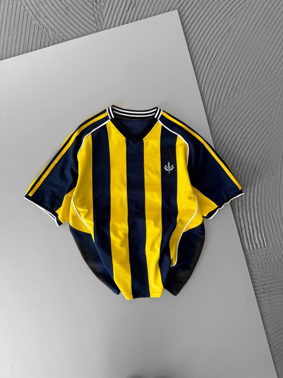 Yellow Black Striped Cotton T-Shirt / Jersey Style Sporty Tee Withinblack