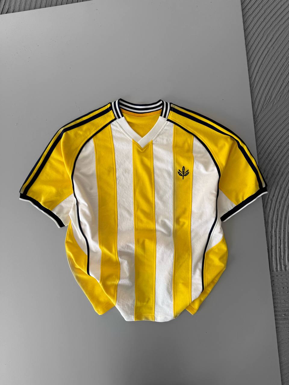 Yellow Black Striped Cotton T-Shirt / Jersey Style Sporty Tee Withinblack