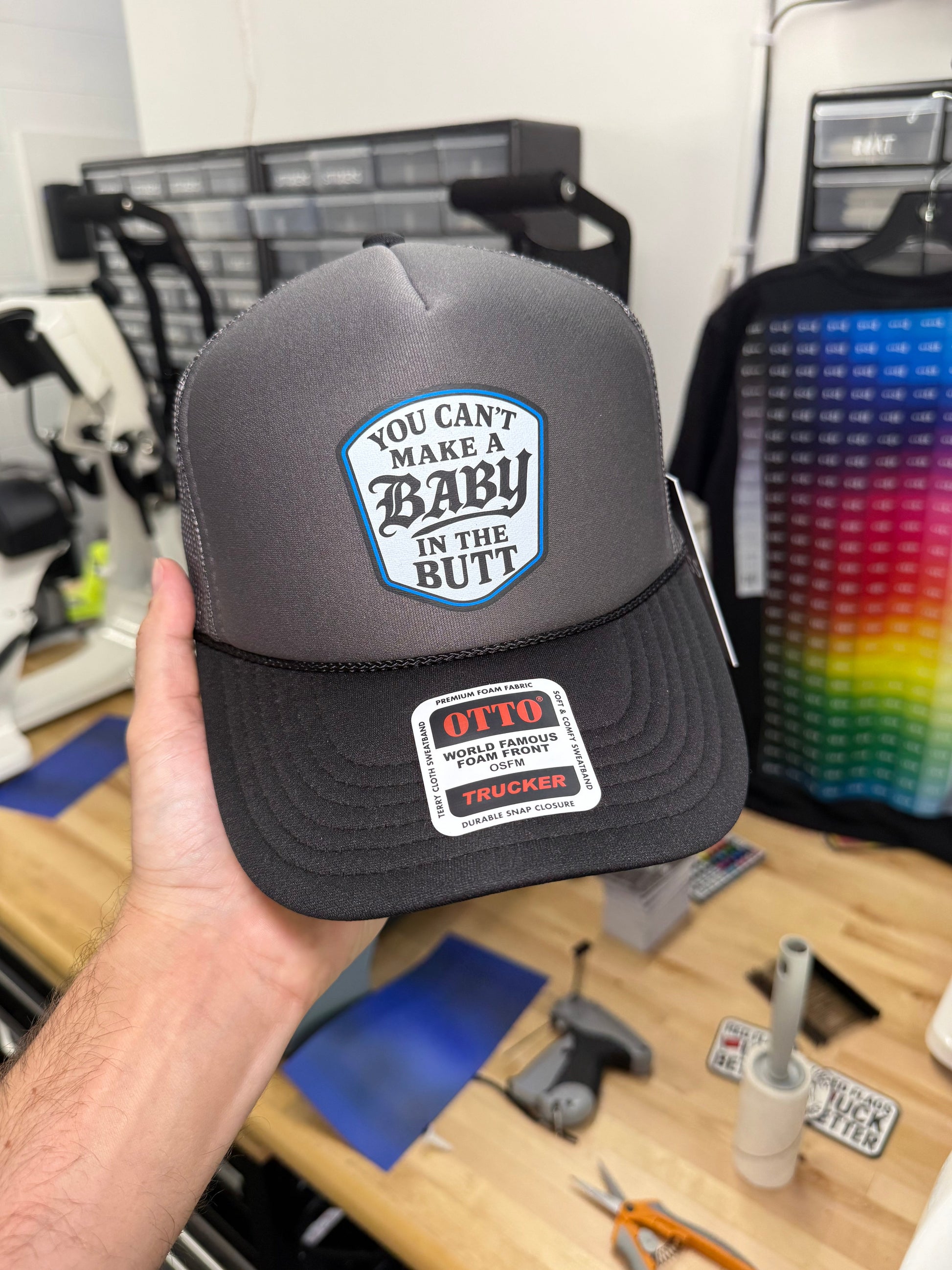 You Cant Make A Baby In The Butt Trucker Hat Luckless Outfitters