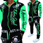 Men's Casual Drawstring Waist Letter Print Sports Set