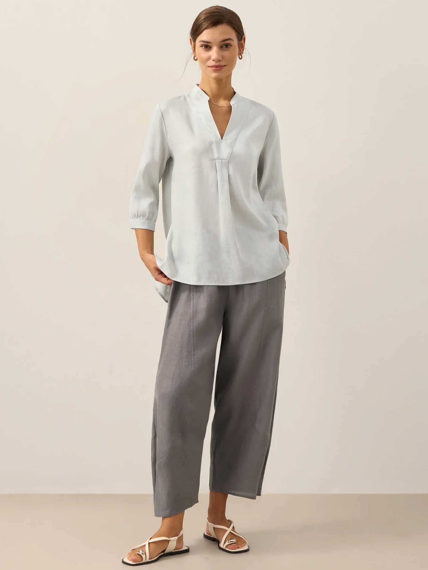 100% Linen Classic Ankle Pants ZOE LINTICO