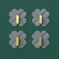 A Box of 4 Four-leaf Clover Hooks Punch-free Strong Sticky Bathroom Hook Light Luxury Household Wall Nail-free Key Storage Hook Cute Plastic Hooks Self-Adhesive Suitable Wall Bracket Self-Adhesive Hook Strong Adhesive Hanging on the Wall Stevvex