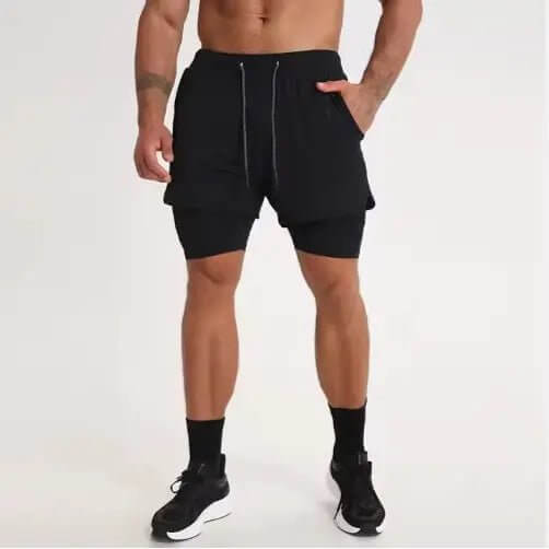 Men's Quick Dry 2-in-1 Gym Shorts with Liner SnagBag