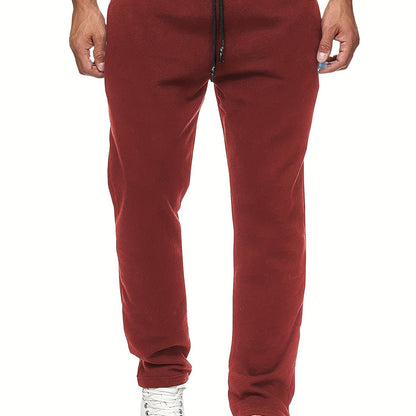 Men'S Fashion Casual Solid Color Fleece-Lined Joggers NovaCart