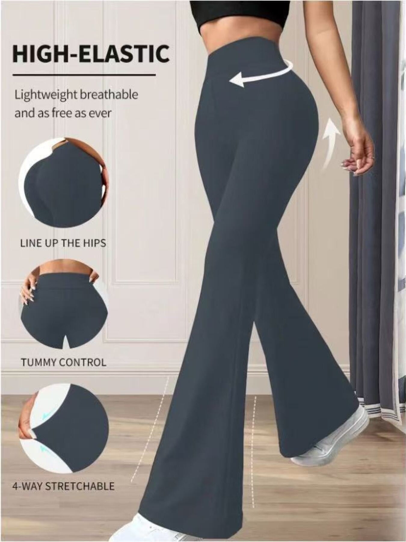 High Waist Flare Pants New Era Fashion LLc
