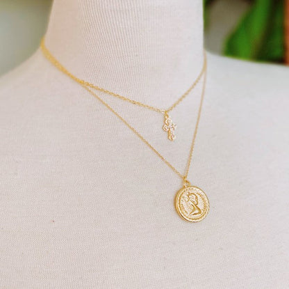 Cross And Coin Layered Necklace Shop Style & More | Fresh Looks, Everyday Deals & Free Shipping