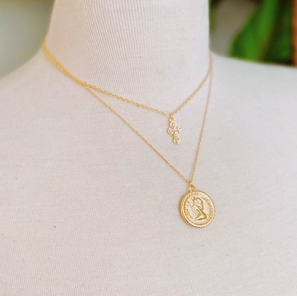 Cross And Coin Layered Necklace Shop Style & More | Fresh Looks, Everyday Deals & Free Shipping