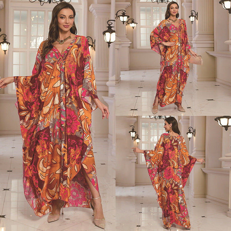 Fashion Personalized Cotton Printed Beach Dress Women Grayceful LLC