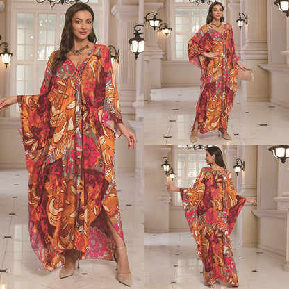 Fashion Personalized Cotton Printed Beach Dress Women Grayceful LLC
