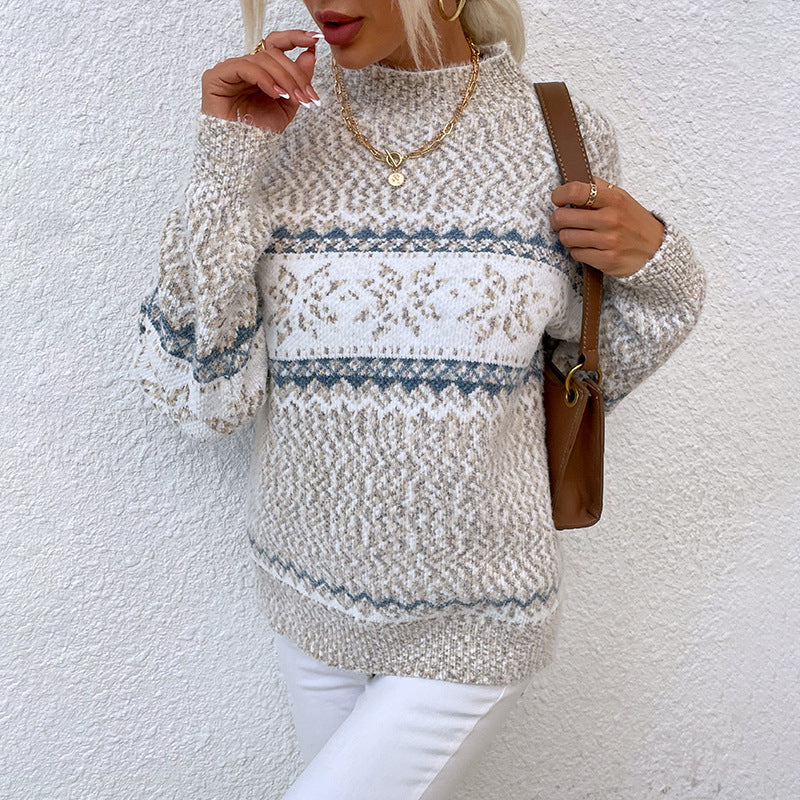 Women’s Snowflake Pullover Sweater — Cozy Winter Knit Top FitiqueFit