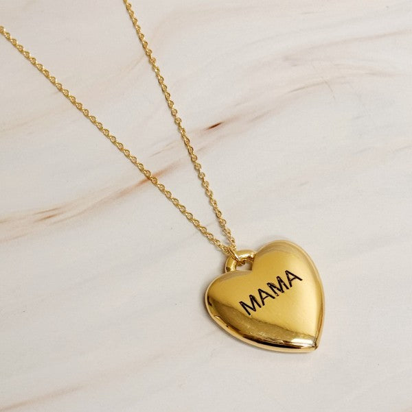 Mama Engraved Heart Pendant Necklace Shop Style & More | Fresh Looks, Everyday Deals & Free Shipping
