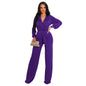 Solid Color Casual Long Sleeves Women's Jumpsuit Grayceful LLC