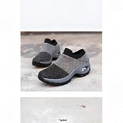 Women's Air Cushion Sole Chunky Sneakers - Lightweight Mesh Low Top Running Shoes - Breathable & Comfortable - For Women - Suitable for Running, Walking & Casual Wear - Great Gift for Fitness Enthusiasts NovaCart