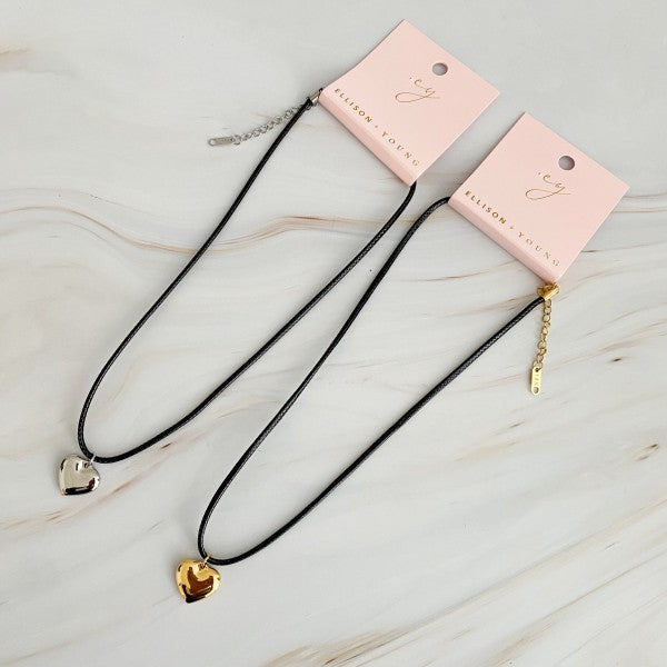 Black Cord Heart Drop Necklace Shop Style & More | Fresh Looks, Everyday Deals & Free Shipping
