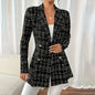 Women’s Plaid Double-Breasted Blazer FitiqueFit