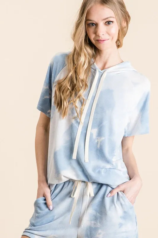 BiBi Tie Dye French Terry Hoodie Top and Bottom Set West2East Surf