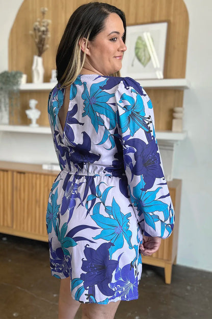 Double Take Full Size Floral Long Sleeve Romper with Pockets New Era Fashion LLc