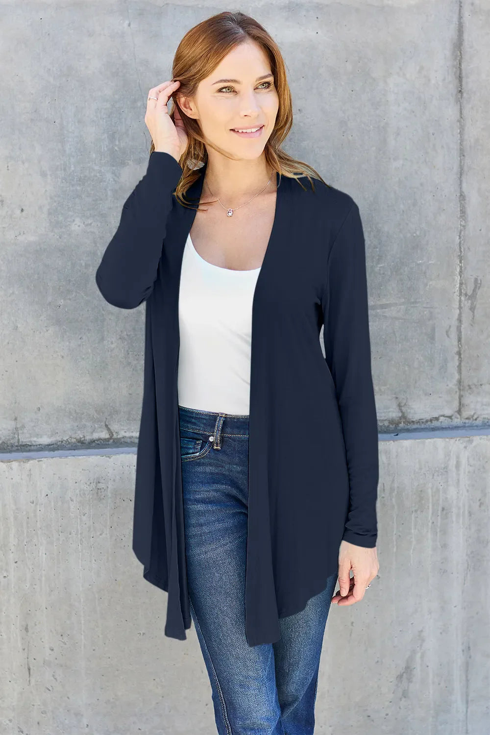 Basic Bae Full Size Open Front Long Sleeve Cardigan New Era Fashion LLc