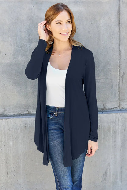 Basic Bae Full Size Open Front Long Sleeve Cardigan New Era Fashion LLc