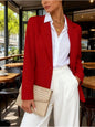 Women's Slim Fit Lapel Collar Long-Sleeve Blazer – Waist-Cinched FitiqueFit