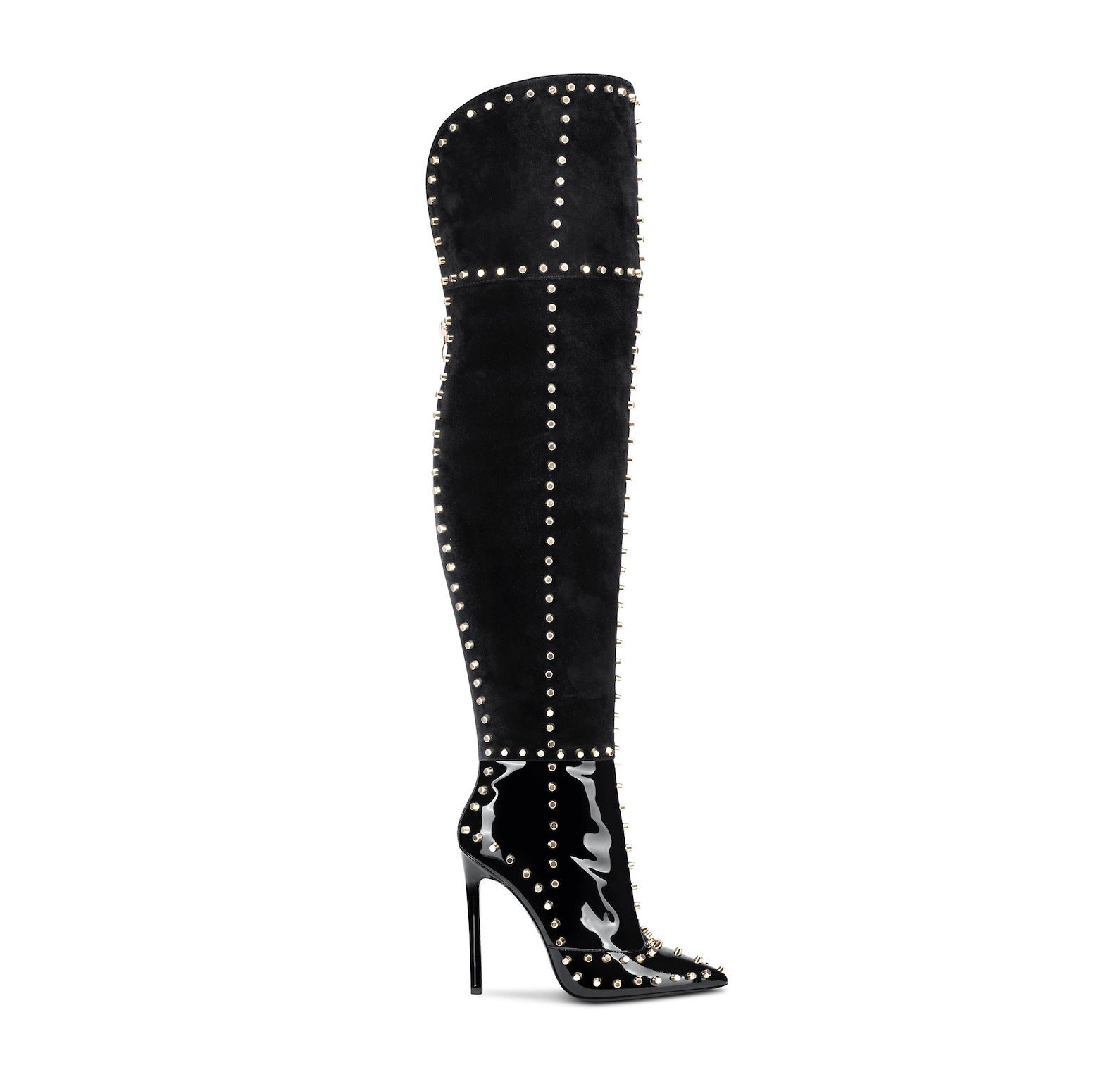 Explosive Sexy Gold-studded Stiletto-pointed Fashion Boots See size chart under “more details” The Fashion Celestial