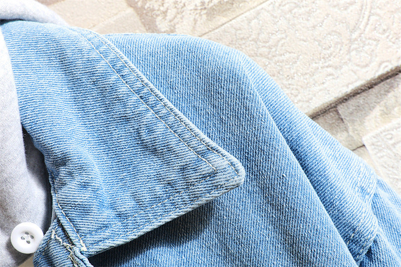 Women's Oversized Washed Denim Jacket – Hooded Loose Korean Style FitiqueFit