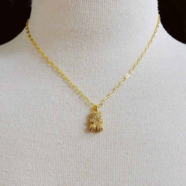 Bling Bear Pendant Necklace - Paved Teddy Bear Pen Shop Style & More | Fresh Looks, Everyday Deals & Free Shipping
