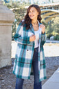 Double Take Full Size Plaid Button Up Lapel Collar Coat West2East Surf