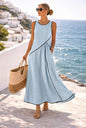 Mediterranean Contrast Color Vacation Dress – 7 Colors, S–3XL FitiqueFit
