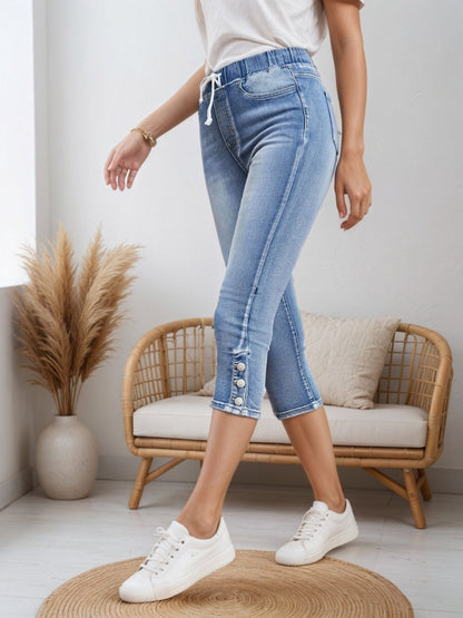 Women’s Drawstring Denim Shorts FitiqueFit