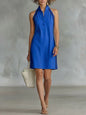 Women’s Sleeveless Button-Up Collar Shirt Dress FitiqueFit