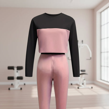 Women's Korean-Style Hoodie & Pants Two-Piece Set – Casual Patchwork FitiqueFit