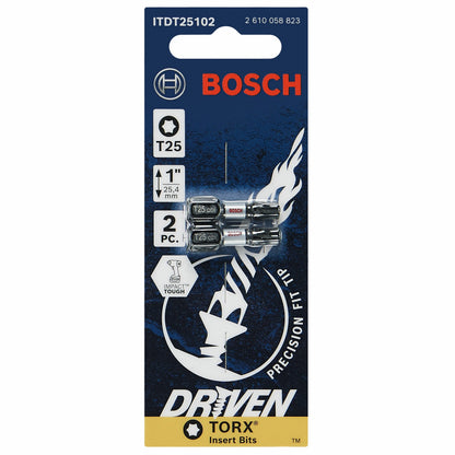BOSCH ITDT25102 2 pc. Driven 1 In. Impact Torx® #25 Insert Bits VM Hardware