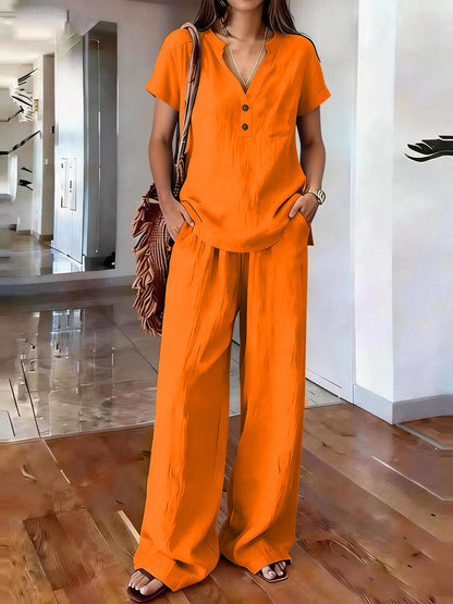 Women’s Casual Solid Color Two Piece Set FitiqueFit