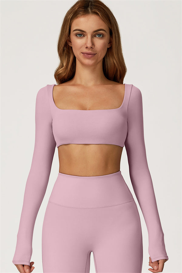 The Lily Belle Crop Top Flared Leggings 2-Piece Set Fitglutes Activewear Gymwear Sportswear & Workout Clothes